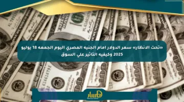 «تحت الأنظار» سعر الدولار أمام الجنيه المصري اليوم الجمعة 18 يوليو 2025 وكيفية التأثير على السوق